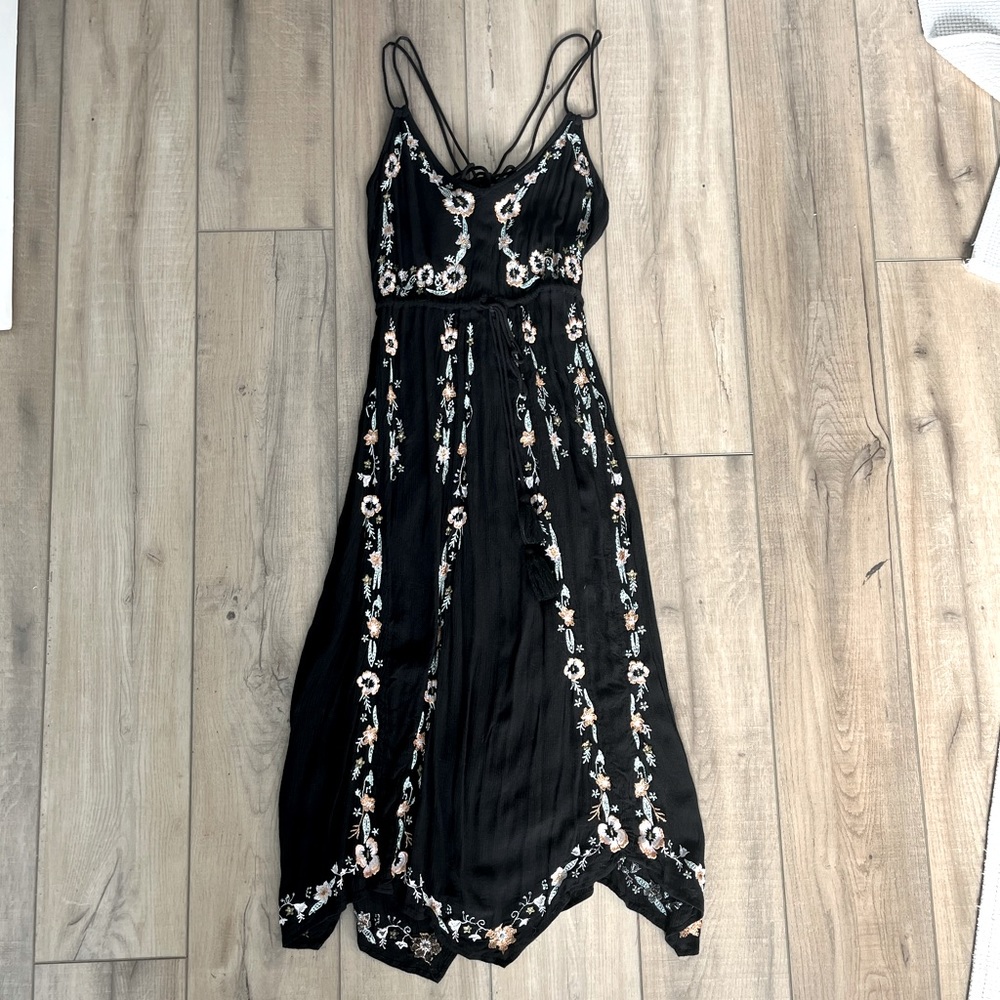 Free People Embroidered black Gauze Dress - Picture 2 of 9